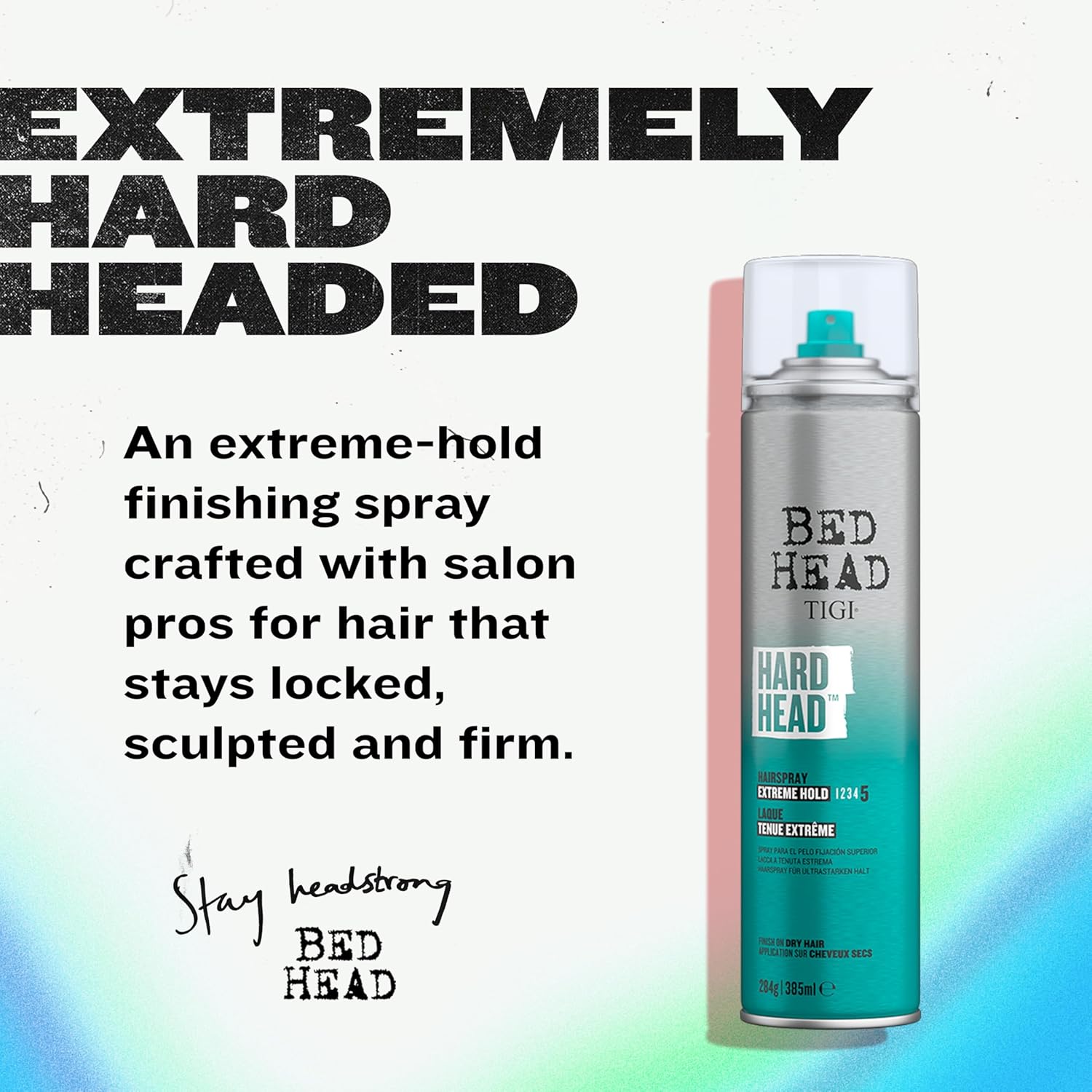 TIGI Bed Head Hard Head Hair Spray - Extra Strong Hold for All-Day Style | 11.7 oz