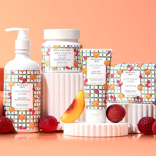 Beekman 1802 Goat Milk Hand Soap - Moisturizing Liquid Soap for Sensitive Skin | Juicy Peachy Lychee 12.5 fl oz