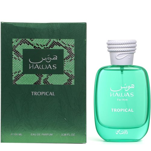 Rasasi Hawas Tropical Eau De Parfum Spray for Men - 3.4 Ounce | Invigorating Fragrance
