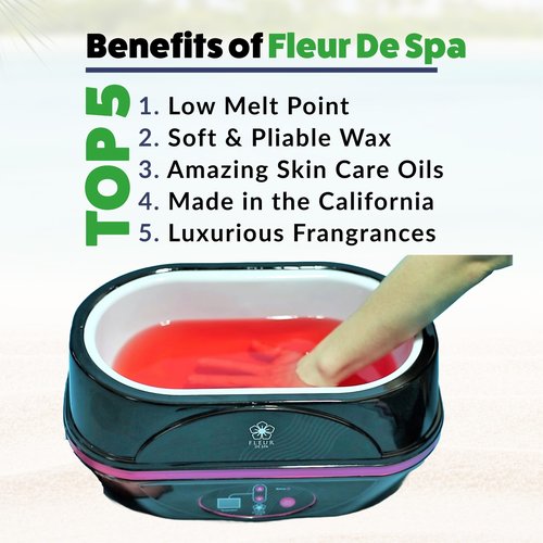 Paraffin Wax Refills 1lb by FLEUR DE SPA – Made in USA – Infused with Coconut & Jojoba Oils – Moisturizing, Hydrating & Soothing for Hands, Feet & Body – Spa & Home Use