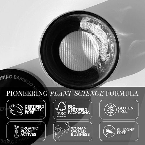 Fitglow Beauty Bamboo Hyaluronic Loose Setting Powder - Translucent Vegan & Organic | Weightless Finish, Pore Blurring | 0.32 oz / 9g