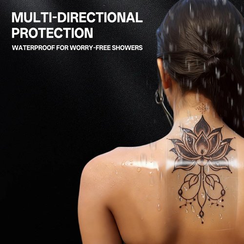 Tattoo Wrap 10 Pack 2/4/6/8 Inch Mixed Size Waterproof Transparent Tattoo Bandage Aftercare Film Breathable Self-Adhesive Cover Up Sheets for Healing, Tattoo Skin Tape Dressing Supplies 2 Yards Each