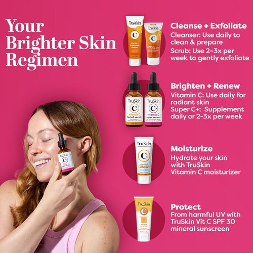 TruSkin Vitamin C Super Serum - Brighten, Firm & Smooth Skin with Retinol, Niacinamide & Hyaluronic Acid | 2 Fl Oz