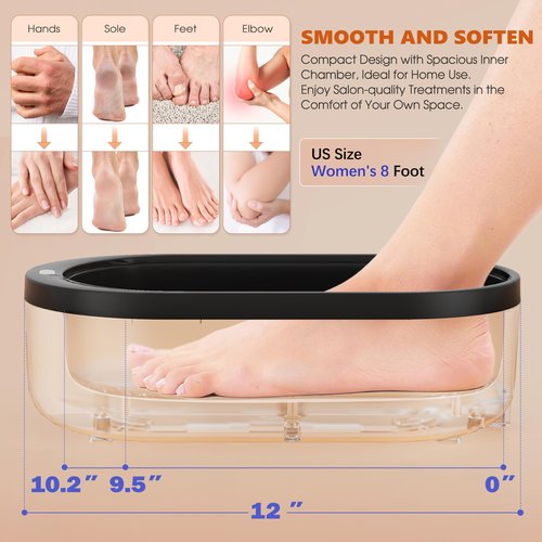 Achzzy Paraffin Wax Machine for Hand and Feet - 2000ml Paraffin Wax Warmer, Temperature and Reservation Mode, thermostatic Warmer, Nourishing and Moisturizing, Ideal for Home Paraffin Baths (Darkgray)