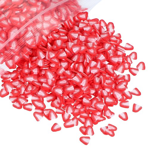 PATIKIL Polymer Clay Slices, 100g Strawberry Triangle Slice Fruit Art Slices Food Polymer Clay for DIY Nail Decor, Crafts Making, DIY Filler Accessories, Red