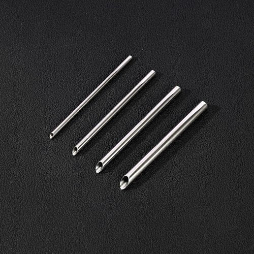 AccGin 4pcs Piercing Needles Receiving Tubes, Stainless Steel Body Jewelry Piercing Receiver (3mm 4mm 5mm 6mm)