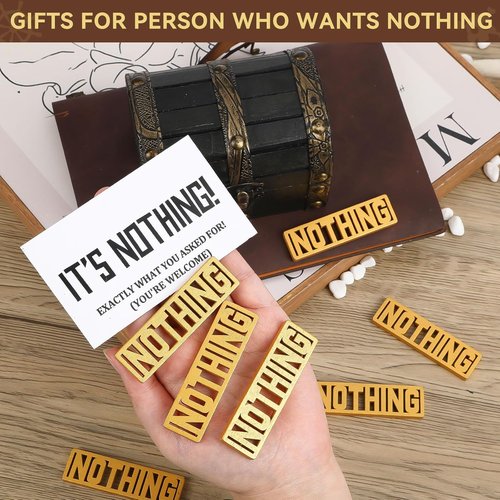 Skiennix White Elephant Gifts - Funny Pirate Chest with 10 Golden Nothing | Perfect Holiday Gag Gift for Men & Women