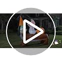 5FT Halloween Inflatable Dachshund and Ghost Yard Decoration - Waterproof & Easy Setup