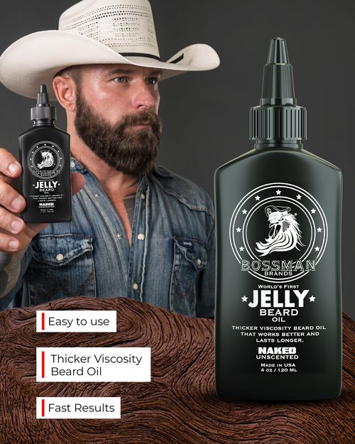 Bossman Beard Oil Jelly and Relaxing Beard Balm Combo- Naked Scent