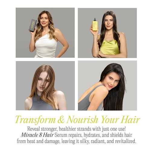 K-Pure Miracle 8 Keratin Hair Serum - Instant Deep Conditioning Treatment | Sulfate-Free, Argan Oil Formula for Repairing Dry, Damaged Hair