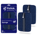 Yiclick Exfoliating Body Scrubber (2 Pack), Exfoliating Body Sponge for Shower Bath, Body Exfoliator Scrubber, Dead Skin Exfoliator for Body Scrub, Exfoliating Loofah Washcloth Gloves with Handle