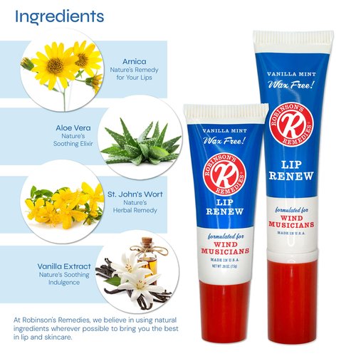 Robinson's Remedies Lip Renew Endurance Cream for Wind Musicians (15ml cosmetic tip airless bottle)