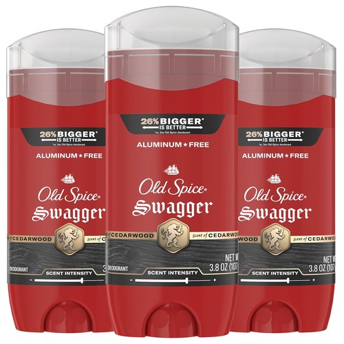 Old Spice Aluminum-Free Deodorant for Men - 24/7 Odor Protection & Lasting Swagger Scent | Lime & Cedarwood, 3.8 oz (Pack of 3)