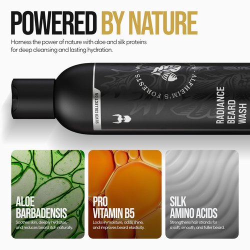 The Beard Struggle Radiance Beard Wash – Silver Collection, Alfheim’s Forests – Deep Clean & Hydrated Care – Beard Cleanser for Men (8 fl oz)