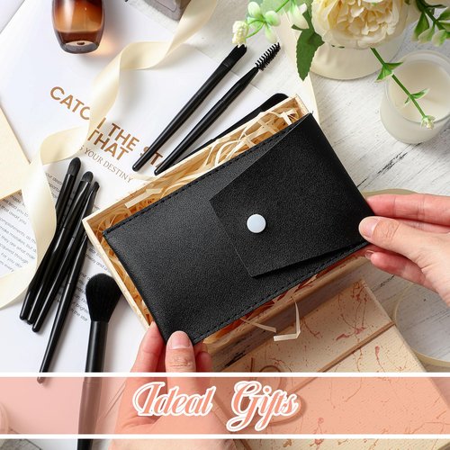 Tioncy 12 Sets Travel Makeup Brush Set Bulk Brushes Bag Bridesmaid Gift Synthetic Fibre Face Make up Brushes Angled Blush Brush for Wedding Bridal Shower Favors Bachelorette Party Gift(Black)