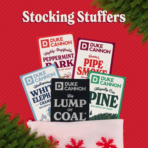 Duke Cannon Supply Co. Big Lump of Coal Soap Bar for Men Holiday Edition (Bergamot & Black Pepper Scent) Superior Grade, Extra Large, Paraben-free, All Skin Types, 10 oz (3 Pack)
