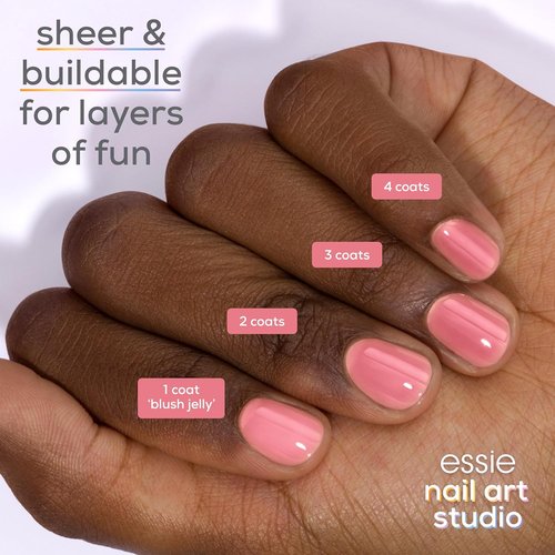 Essie Nail Art Studio Jelly Gloss Polish - Vegan Sheer Pink Blush Jelly | 0.46 Fl Oz