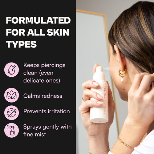 Piercing Aftercare Spray Hypochlorous | Non-Toxic Ear Piercing Cleaner with No Alcohol | for Sensitive Skin, Soothe & Protect PiercingProtect®