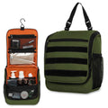 GRIO Tactical Toiletry Travel Bag Men Women,Travel Toiletry Organizer,Hanging Kit Hygiene Bag,Bathroom Essentials Men's Toiletry Bag for Short Trips and camping(Green)