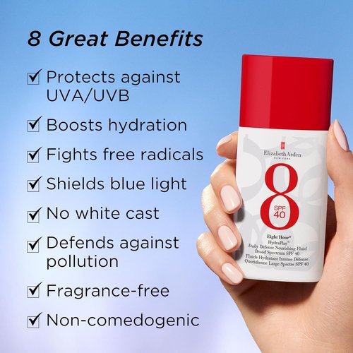 Elizabeth Arden Eight Hour Face Sunscreen - SPF 40, Non-Comedogenic, Fragrance-Free, 1.7 fl oz