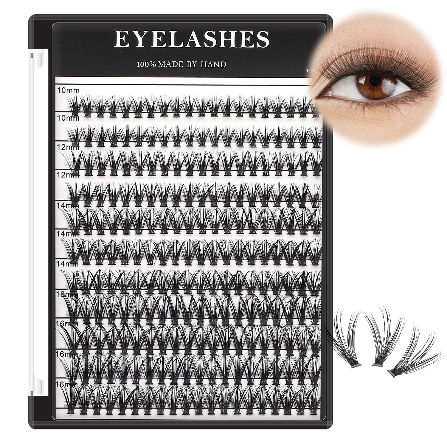 →VAYATOR Large Tray 220 Cluster/Box Eyelashes 0.07 Thickness Eyelashes Individual Eyelash False Eyelashes Extension Eyelash 10D/20D/40D/50D Eyelash (20RR-8-10-12-14mm Mixed）