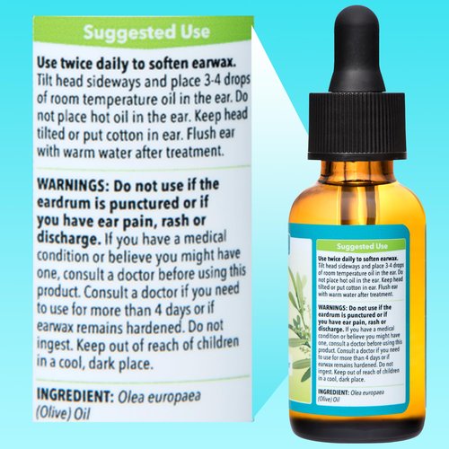 De La Cruz Ear Wax Remover and Earwax Softener, 100% Pure Sweet Oil for ears, Gentle and Natural Ear Oil - 1 Fl OZ - 2 Pack