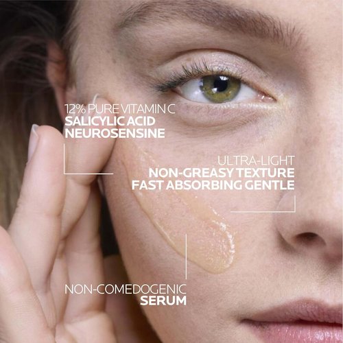 La Roche-Posay Vitamin C Serum - Hydrating Face Serum With Hyaluronic & Salicylic Acid | Boost Radiance & Reduce Wrinkles, 30ml