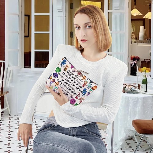 G2TUP Luz Noceda Cosmetic Bag Eda & Luz Fans Gift You Are Braver Stronger Beautiful Than You Know Zipper Pouch Bag Amity Blight Merch (You Braver Bird MG)