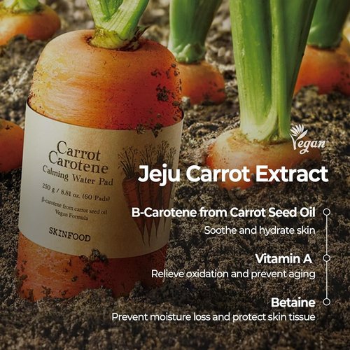 SKINFOOD Carrot Carotene Daily Sheet Mask - Quick Hydration & Soothing for Dry Skin | 30 Pack