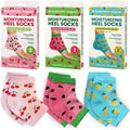 Dr. Frederick's Original Moisturizing Heel Socks for Dry Cracked Heels Treatment - 3 Pairs - Infused with Coconut Oil and Mango Butter - Stocking Stuffers for Adults - Summer Print