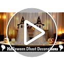 Halloween Ghost Decorations Set B - 2 Lighted 21.7 Inch Spooky Tabletop Decor with Witch Hats