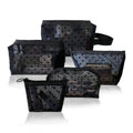 5 Pieces Zipper Mesh Cosmetic Bags Set, Mesh Heart Makeup Bags Toiletry Bags, Portable Travel Makeup Bags for Women, Small Items Storage Organizer Bags for Travelling (Black)