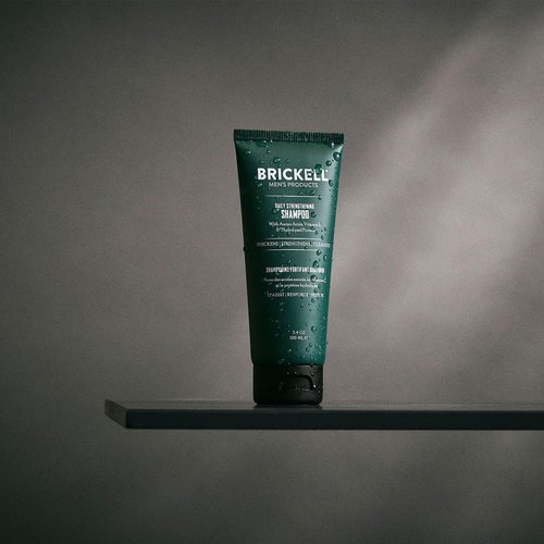 Brickell Men's Products Daily Strengthening Shampoo - Natural Mint & Tea Tree Oil for Itchy Scalp, 3.4 Oz