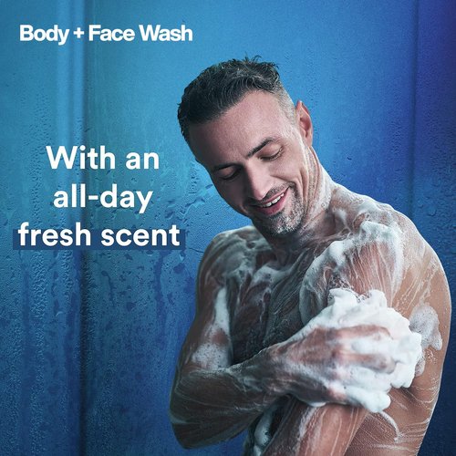 Suave Men’s Body Wash, Refresh + Invisible Solid Ocean Charge Antiperspirant Deodorant Stick, 48H Sweat & Odor Protection (2 Piece Set)