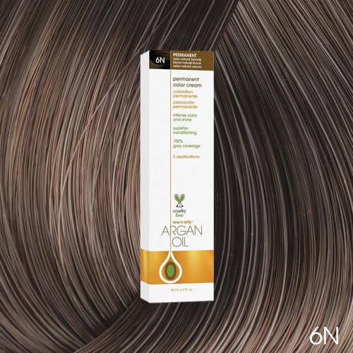 One N' Only Permanent Hair Color - Argan Oil Infused Dye for Rich Tones & Gray Coverage - 6N Dark Natural Blonde (3 oz)