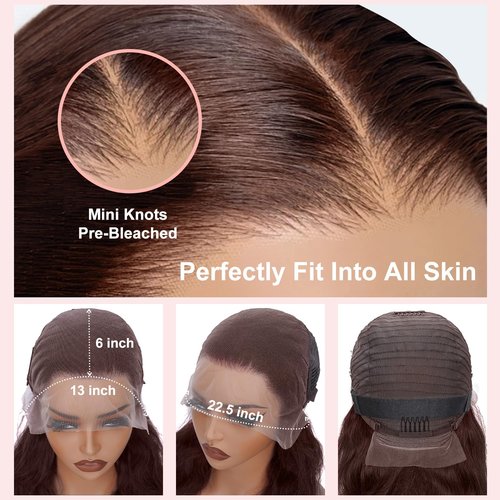 BOSTK 200 Density Chocolate Brown Human Hair Wig 13x6 Hd Lace Front Body Wave Wigs Human Hair Pre Plucked 4# Brown Wigs Human Hair 12 Inch for Women