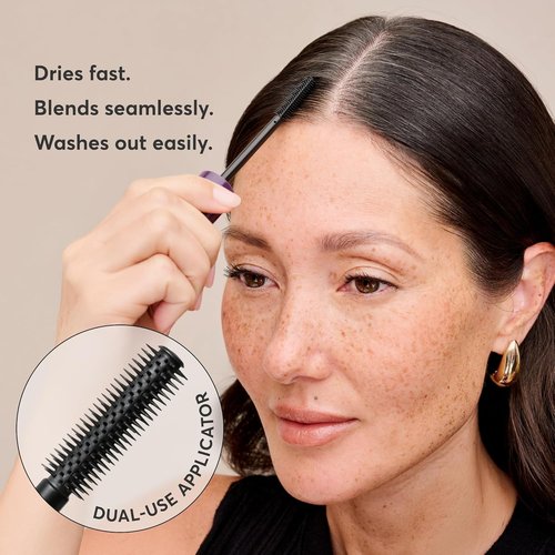 Madison Reed Gray Escape Hair & Brow Mascara - Quick-Dry, Smudge-Proof Gray Coverage, Dark Brown - 15mL