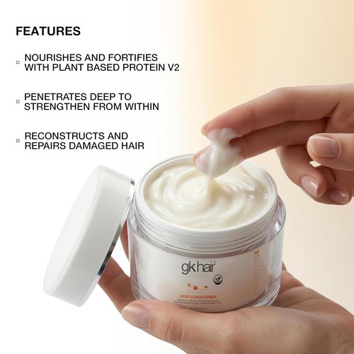 GK HAIR Vegan Deep Conditioner Hair Masque - Repair & Hydrate with Jojoba Oil | 7.05 Oz Revitalizing Treatment for Chemically Treated Hair