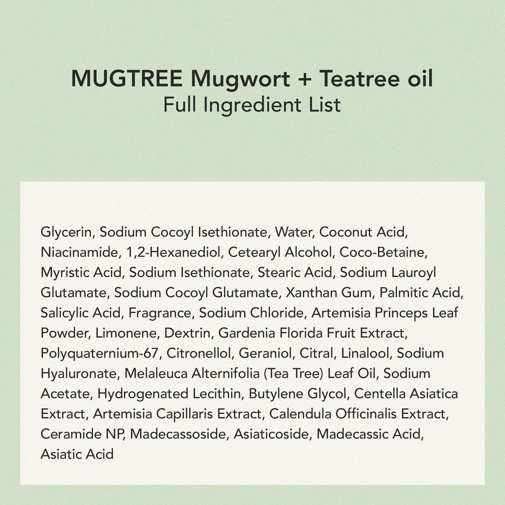 Whipped Korean Skincare Face Wash, Deep Cleansing Vegan Facial Cleanser for Oily Skin and Pore Care with Niacinamide, Hyaluronic Acid, Ceramide, Mugwort & Teatree, Doubles as a Face Mask, 4.5 oz