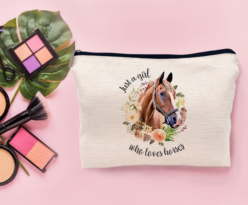Lacosu Horse Stuff - Gifts For Girls & Women Who Love Horses - Makeup Bag