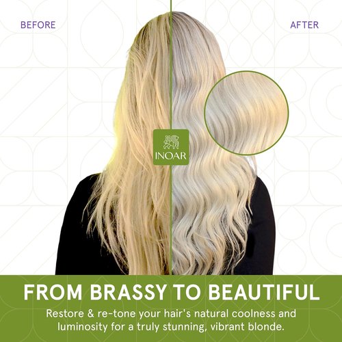 INOAR Absolut Speed Blond Conditioner - Argan Oil for Blonde & Gray Hair | Tone Neutralization & Hydration, 16.9 fl. oz.