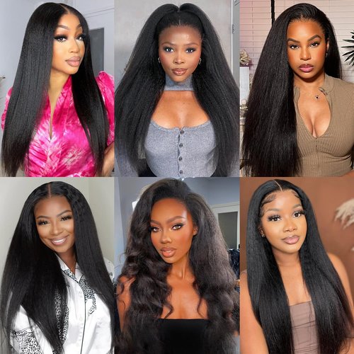 Fopeela Kinky Straight Bundles 14 Inch 100% Unprocessed Brazilian Virgin Remy Hair Kinky Straight Human Hair Bundles 1 Bundles Sew in Yaki Straight Bundles For Black Women