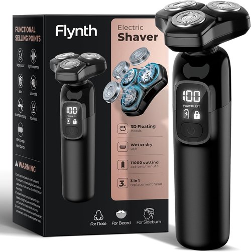 Flynth Electric Razor for Men - 3-in-1 Cordless Shaver with IPX7 Waterproof Design | Fast Charging Grooming Set