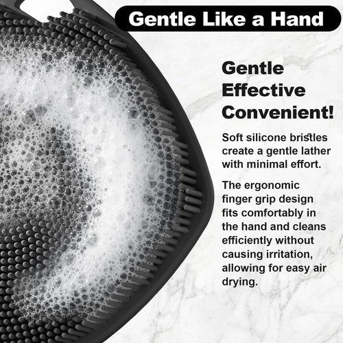 ARIOSOX 2 Pack Face Scrubbers, Silicone Face Scrubber Soft Bristles, Gentle Lather, Exfoliating & Deep Cleaning for Sensitive Skin, Giant Suction Cup Stick Securely, Easy to Store (Black)