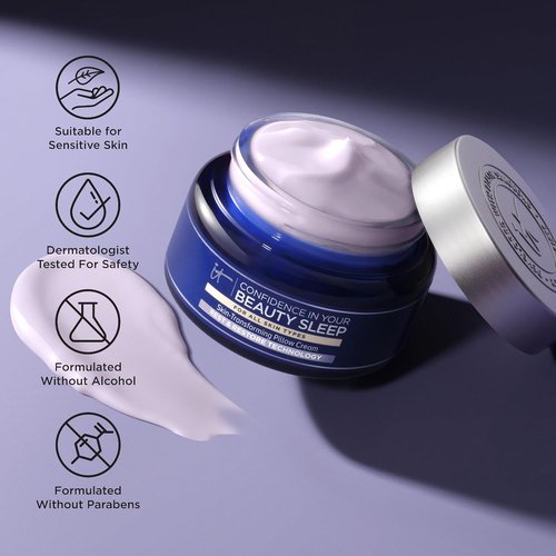 IT Cosmetics Confidence in Your Beauty Sleep Night Cream - Anti-Aging Moisturizer with Ceramides & Hyaluronic Acid for Fine Lines & Dryness