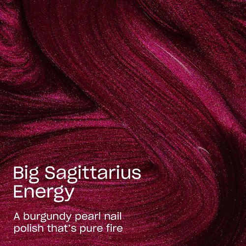 OPI Nail Lacquer Big Sagittarius Energy | Opaque Dark Red Pearl Chip Resistant Nail Polish | Big Zodiac Energy Collection