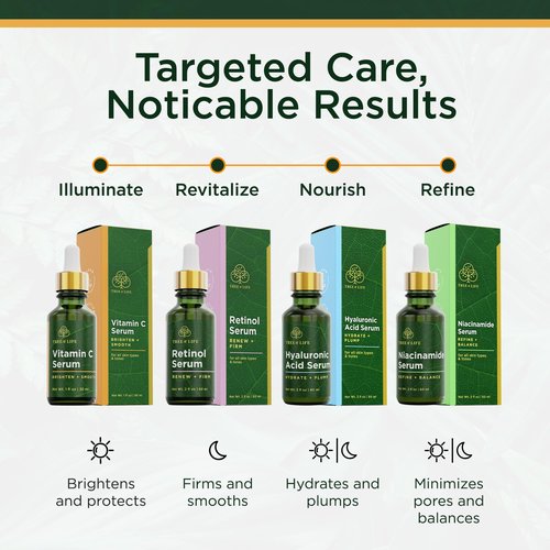Tree of Life Beauty Vitamin C Skin Care Set, Skin Face Oil, Facial Serums for Dry and Sensitive Skin with Hyaluronic Acid & Vitamin E Soft Skin, 1 Fl Oz (Pack of 2)