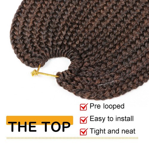 7 Packs Goddess Box Braids Crochet Hair 18 Inch Prelooped Crochet Box Braids Crochet Hair for Black Women Braiding Hair (18 Inch 7 Packs, #1B/30)