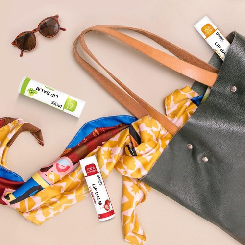 DMSKY Lip Balm Bulk Pack - Moisturizing Coconut Oil & Vitamin E for Dry Lips | 24 Natural Flavors