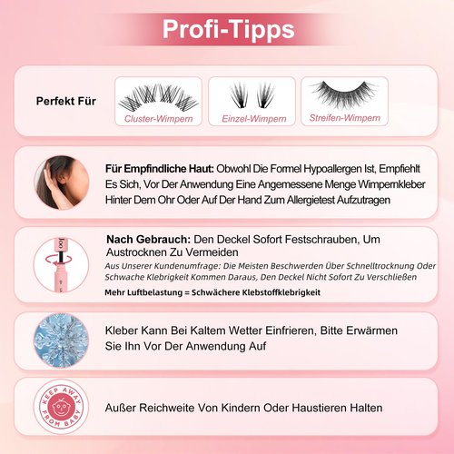 FayJoo Eyelash Adhesive Long Lasting Up to 5 Days, Strong & Flexible Hold Glue for Eyelash Extensions, Hypoallergenic, Waterproof & Quick-Dry, 3 in 1 Bond & Seal & Remover for Lash Cluster(5ml Each)